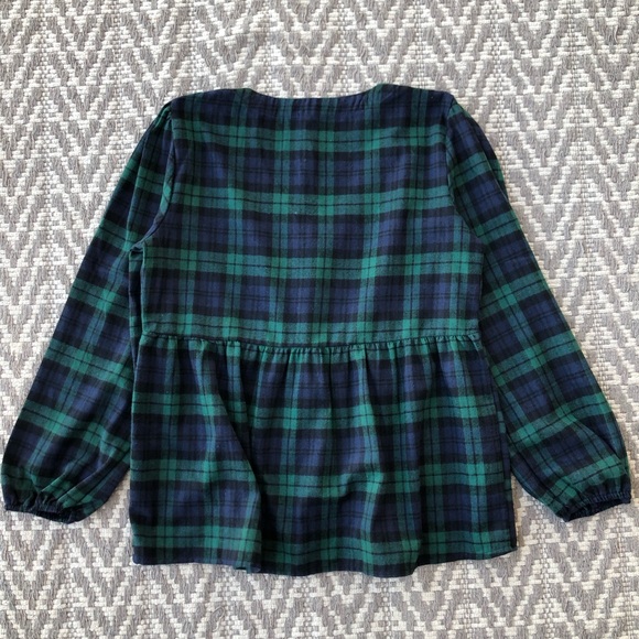 Maurices blue plaid button front baby doll top size medium - Picture 9 of 12